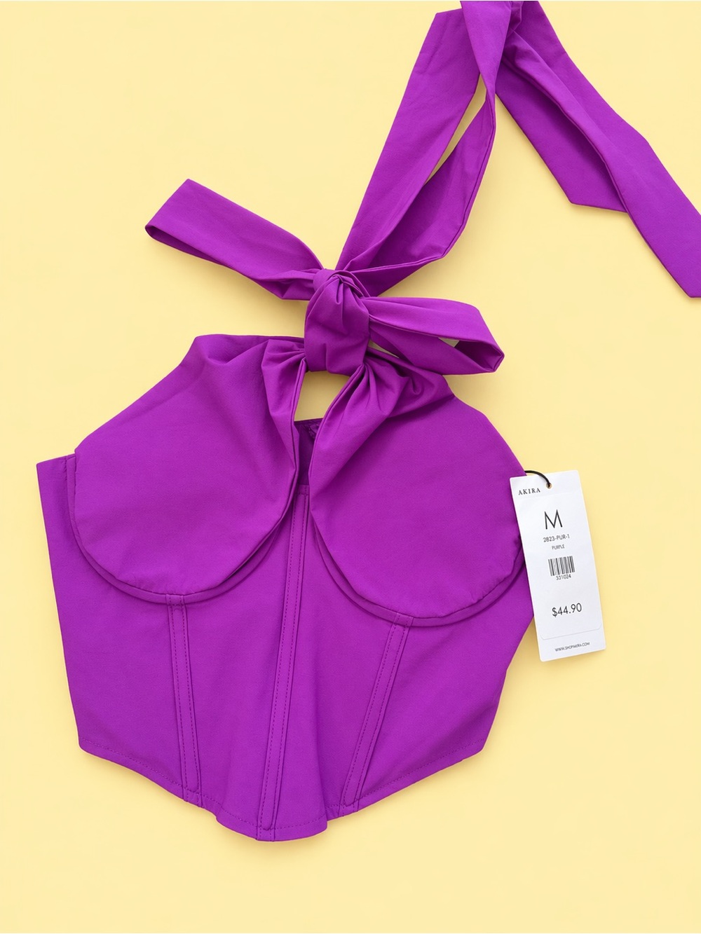 AKIRA Purple Halter Crop Top